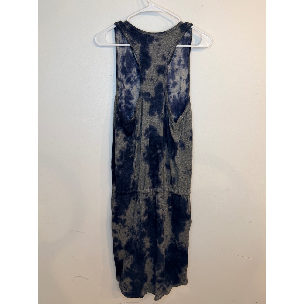 Sundry Blue Tie Dye Tank Dress Sleeveless Drawstring Waist Mini Size 2 Medium - Picture 3 of 9